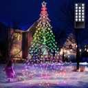 Flacchi Outdoor Star String Lights - Pole Set with Remote, Multiple Lighting Modes, Timer, and Waterproof Feature for Ultimate Holiday Decor (RGB, 10 FT/408LED) (RGB (Red, Green, Blue))