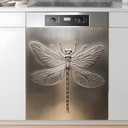 Dishwasher Magnet Sticker Cover Panel Decal Refrigerator Magnetic Sticker Decorative for Kitchen Decoration,Fridge Door Cover,Home Appliances Decor Stickers 23"x26" (Dragonfly)
