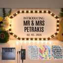 20IN Large Wedding Bottle Service Sign, Personalized DIY Stickers Warm White VIP LED Bottle Girl Sign for Club, Handheld Custom Wedding Entance Props Light up Marquee Sign for Event Bridal Engagement Anniversary Birthday Party