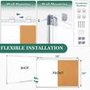 Double Sided Magnetic White Board Cork Board Combo for Wall