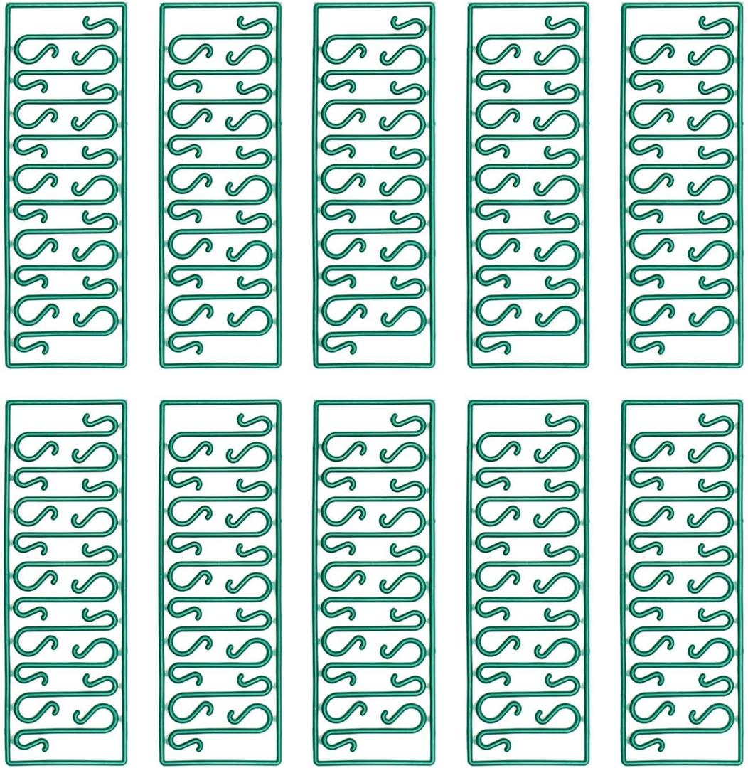 WISHNYMPH 10pieces/set Metal S Shape Hook Multi Function Railing S Hanger Hook Christmas Ornament Hooks s Tree Decor Hook Supply, 4cm, Green