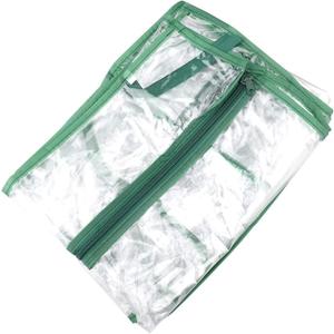 UWIOFF 4-Tier Greenhouse Replacement Cover Clear PVC Greenhouse Cover with Roll-Up Zipper Door - 27" L x 19" W x 63" H