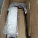 PU Leather Rolling Stool with Back Support Height Adjustable Swivel Stool Chair with Wheels Drafting Chair for Spa Slaon Massage Stable Base Foot White