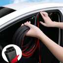 DOTAATDW Car Door Seal Strip Double Layer L Shape Rubber Seal Strip Self Adhesive Auto Door Soundproofing Weatherstrip for Car Truck SUV (52.49FT)