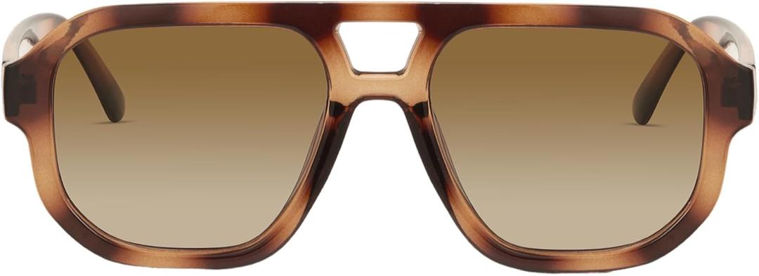 livho Trendy Polarized Square Aviator Sunglasses Women Men Square Eyewear Frame, Retro Sun Glasses for Women Men 2025 Shades (Brown Tortoise/Brown)