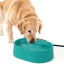 125 OZ/3.7L Heated Water Bowl, Large Heated Dog Bowls for Outside, Safety Listed Heated Pet Bowl with Anti-Chew Cord for Dog, Chicken,Duck,Cat Drinking Water in Winter, Anti-Slip Base