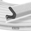 40FT Extra Long Kerf Weather Stripping Door Seal for Large Gaps and Easy Installation (White)