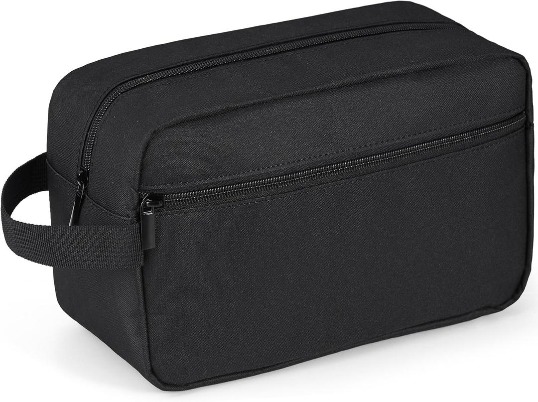 Elviros Travel Toiletry Bag for Women and Men,Lightweight Makeup Bag Hanging Dopp Kit with Shaving Compartment Cosmetic Organizer Large Tool Bag Travel Essentials,Gifts for Men(Large,Black)