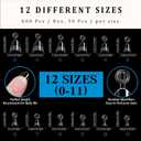 3 x 600Pcs Extra Short Stiletto Nail Tips, 12 Sizes Pre Shaped Half Cover Stiletto Press On Nails Soft Gel Nails Matte Clear Fake Nails Tips for Nail Extension Home DIY Nail Salon with Box