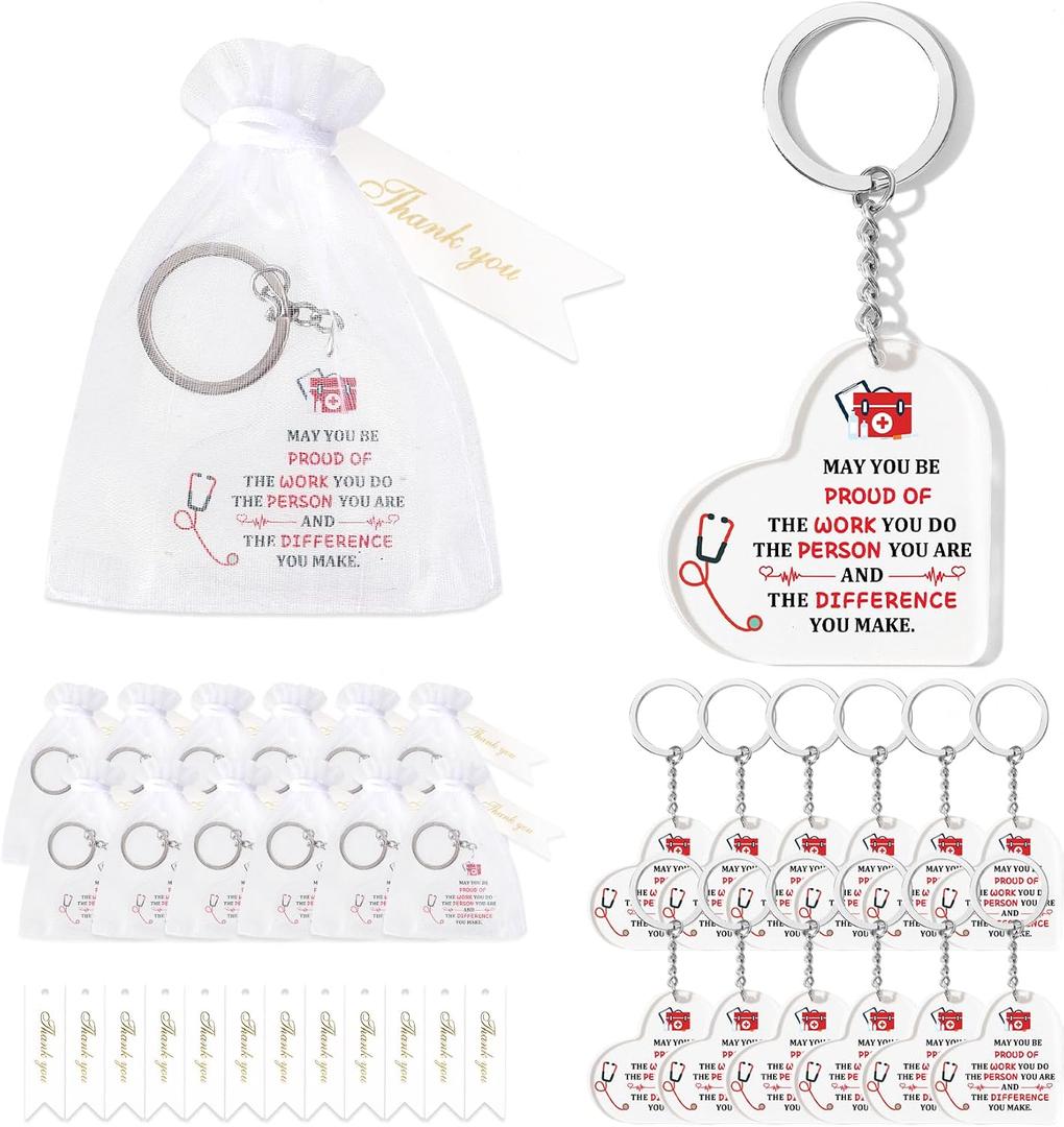 2 x 36 108 Pcs Nurse Gifts Bulk Nurse Keychain, RN Graduation Gifts for Nurses Week Gift for Nursing Appreciation Gift
