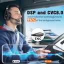 Conambo Bluetooth Headset V5.1, Trucker Bluetooth Headset with CVC8.0 Dual Mic Noise Canceling & Mute Button & 60 Hrs Workingtime Wireless On-Ear Headphones for Trucker Home Office Work Cell Phones