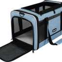 Cat Carrier 18 x 11 x 11 Top Loading Soft-Sided Pet Travel Bag Over 15lbs, Portable Small Dog Puppy Car Crate 10 lbs, Chihuahua Kennel Carry Case, Kitty Cloth Cage Medium Cat Under 25 Blue