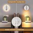 ZEROUNO Bedroom Wall Lamp with Switch Reading Light Hardwired Sconces Which Angle Adjustable for Bed-Side Interior Design (White)