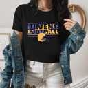 Women's Football Team T-Shirts - Vintage & Casual Short Sleeve Tees for Fans (Black, L)