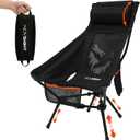 NOVSIGHT Camping Chairs - High Back Camping Chair with Adjustable Headrest and Feet, Lightweight Aluminum Frame, Breathable Mesh Folding Portable Camp Chair for Outdoor Hiking, Beach, Picnic