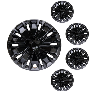 Hubcap Wheel Cover Replacement R15 Hub Caps Universal-Fit Steel Wheel Rim Cover ABS Material Exterior Accessories for Car Truck SUV -Set of 4（15-inch，Black）