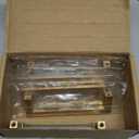 Ravinte Cabinet Handles Solid Slim Champagne Bronze 5 Pack 4 Inch Hole Center Square Bar Drawer Handles Kitchen Cabinet Pulls Drawer Kitchen Cabinet Hardware