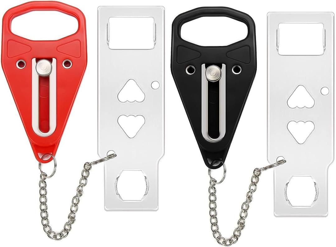 Portable Door Lock Extra Lock for Additional Privacy and Safety in Home,Hotel and Apartment,Prevent Unauthorized Entry,Protect Family Security in Traveling,Home,Bedroom,Hotel,Apartment,AirBNB Black)