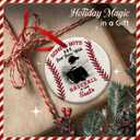 4 x Baseball Christmas Ornament 2025 - "Baseball in Soul Ceramic Ornament, Sport Themed Decor - Xmas Tree Hanging Decoration, Player Room Decor, Ideas for Boys, Kids, Sport Lover