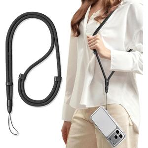 saxsion Adjustable Phone Lanyard with Fishing Line Core, 360° Swivel Crossbody & Neck Strap for Camera, walkie talkie