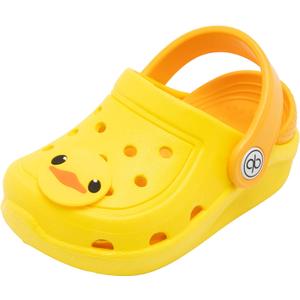 dripdrop Girls Comfort Clogs Kids Slip On Garden Shoes Boys Lightweight Beach Pool Slide Sandals Shower Slipper (Toddler/Little Kids) (Size 9.5 Toddler, Yellow)