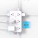 Power Strip Surge Protector, HANYCONY 12 Multiple Outlets 4 USB Ports (2 USB C), 5Ft Braided Extension Cord Flat Plug, Overload Surge Protection, Desk for Office Home College Dorm Room Essentials (5 FT, White)