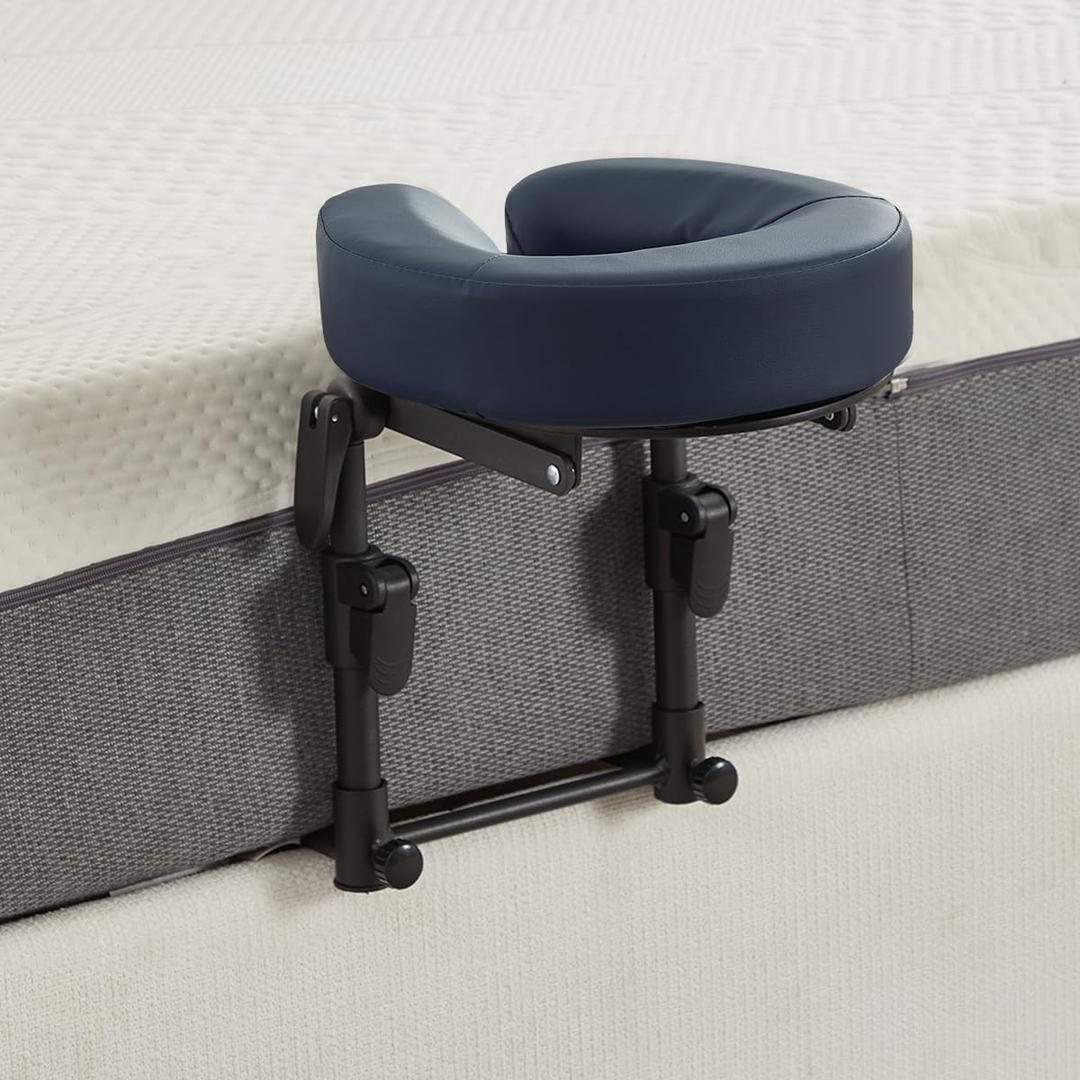 Massage Headrest for Bed, Adjustable Massage Face Cradle at Home, Portable Bed Massage Head Holder, Massage Table Head Rest for Salon Spa, Face Down Pillow After Eye Surgery, Blue