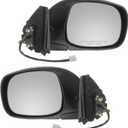 TRQ 2 Piece Driver and Passenger Side Mirror Assembly Set Electric Adjustment Heated Memory Chrome Compatible with 2000-2004 Toyota Tundra TO1320190 TO1321190