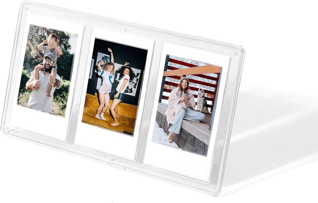 3 Grids Clear Mini Photo Vertical Frame for Polaroid Fujifilm Instax Mini 8 9 11 12 EVO/NONS SL42 SL645 Instant Films