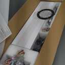 42-inch Ceiling Fan Light with Remote Control, Featuring 3 Wooden Blades, Reversible DC Motor, Timer Function, and 6-Speed Adjustment Suitable for Offices and bedrooms. Black + Walnut Color.