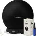 Retrospec Luna Exercise Ball, Base & Pump/Ball & Pump with Anti-Burst Material - Fitness Gym Swiss Ball - Perfect for Balance, Stability, Yoga, Pilates, Pregnancy & Birthing (55cm, Black)