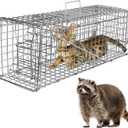 iMounTEK Humane Animal Cage Trap Live Hunting Trap Cage Catch Live Animal Rodent Cage Collapsible Galvanized Wire for Small Raccoons Beavers Groundhogs Foxes Armadillos