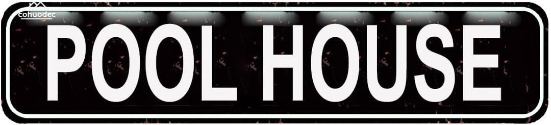 Pool House Sign Swimming Pool Bath Bathroom Showers Restroom Towels Swim Rustic Street Metal Sign Door Home Patio Garden Bar Farm House Garage Wall Decor Black Tin Signs 16 X 4 Inch