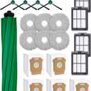 21 Pcs Replacement Parts for iRobot Roomba Plus 405/505/507 Combo Robot Vacuum Cleaner: 1 Main Brush, 4 Side Brushes, 4 HEPA Filters, 5 Dust Bags, 6 Mop Pads, 1 Cleaning Brush