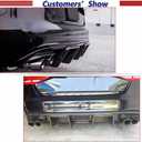 Carbon Fiber Rear Bumper Diffuser for Audi S4 B8 2008-2012 Rear Bumper Cover Lower Lip Spoiler Valance Protector Factory Outlet (Without LED Light)