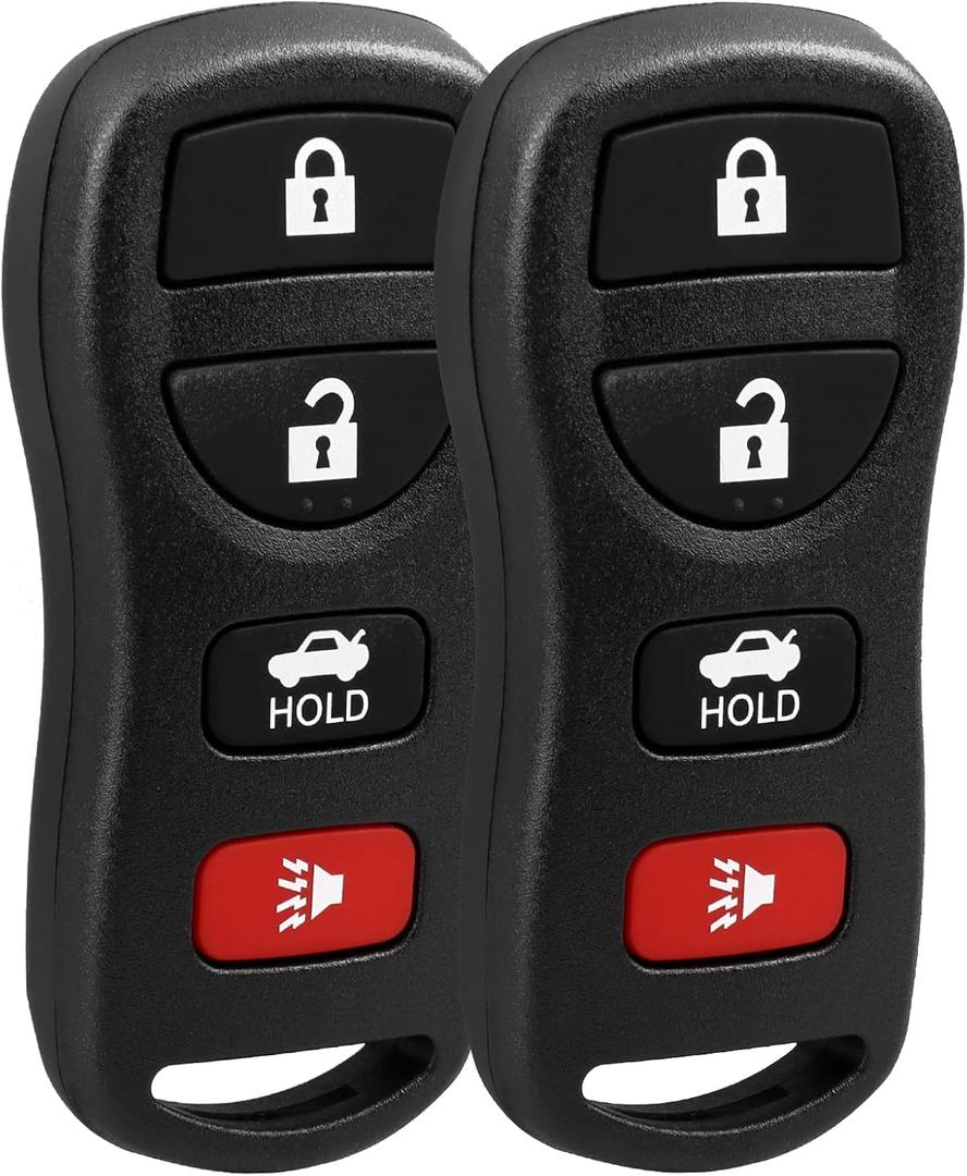 NPAUTO Key Fob Replacement for Nissan 350Z 2003-2009, Altima/Maxima 2002-2006, Sentra/Armada/Pathfinder/Versa/Quest, Infiniti G35 FX35 I35 QX56 - Keyless Entry Remote Control Key Fobs, KBRASTU15, 2Pcs