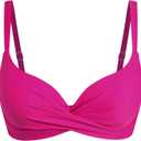 ZAFUL Women Twist Front Underwire Bikini Top Push Up Lace Up Swimsuit Tops Bra Padded Bathing Suit Tops (Pink, XL)