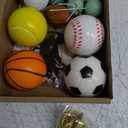 Taiyin 31 Pcs Sports Cake Toppers Sports Cake Decorations Football Basketball Soccer Ball Tennis Volleyball Baseball Cupcake Toppers for Men Themed Birthday Party Supplies Decor