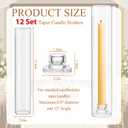Teenyyou 12 Set Glass Hurricane Candle Holders Candlestick, 11.8", Smooth
