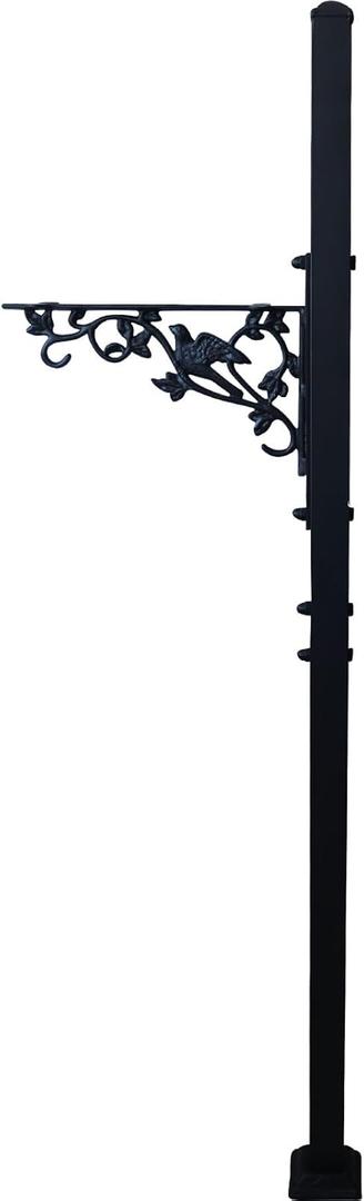 40.2-51.8" H Heavy Duty Outdoor Mailbox Post, Steel Mailbox Stand, Mounting Stand for Concrete