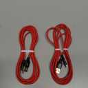 AGVEE 2 Pack 6.6ft Mini USB Cable, Braided Durable USB-A to Mini-B Charger Charging Cord for TI-84, Garmin GPS, Go-Pro Hero 4 3 2 HD, PS3 Controller, Canon Camera, Blue Yeti Microphone, Red