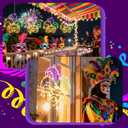 Baquler Mardi Gras Window Lights 13.5 Inch Mardi Gras Window Decorations Jester Mask Hanging Light up USB Powered with Timer and 8 Lighting Modes for Home Wall Indoor Outdoor Decor