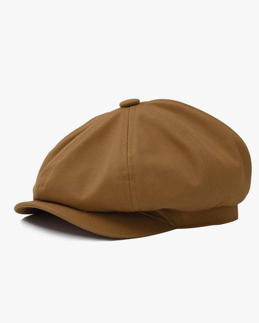 BOTVELA Men's Newsboy Flat Cap 100% Cotton Gatsby Ivy Golf Cabbie Hat 57cm
