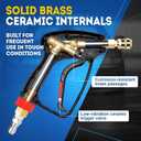 TOOLCY Pro Short Pressure Washer Gun 5000 PSI with 360 Swivel,3/8" Quick Connect Inlet, High Pressure Washer Gun with 1/4" Quick Connect Outlet, Includes 3/8" QC to M22-14mm Adapter & 5 Nozzle Tips