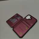 Vinich for iPhone 17 Wallet Case with Card Holder, RFID Blocking Credit Slots Kickstand Shockproof Phone Cover Fit for iPhone 17 6.3" Wine Red