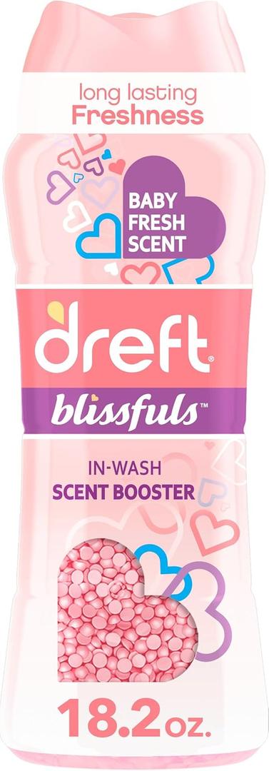 Dreft Blissfuls In-Wash Laundry Scent Booster Beads, Baby Fresh Scent, 18.2 oz