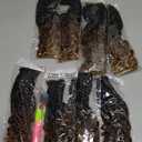 Goddess Box Braids Crochet Hair 12 Inch 8 Packs Pre-looped Bohemian Crochet Boho Box Braids With Curly Ends 3X Crochet Braids Hair for Women Synthetic Braiding (12 inch, T1B/30/27)