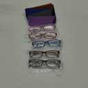 Kerecsen 5 Pairs Fashion Ladies Reading Glasses Spring Hinge Pattern Design Readers, 5 Pack Mix Color, Medium