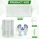 WAKCCIL 9 Packs 24"x 12" Large Wire Plant Protectors Cages to Keep Animals Out,3 Pcs Mesh Plant Cage Chicken Wire Cloche with Ground Stakes Nylon Ties Protect Plants,Shrubs,Vegetables,Garden Cloche