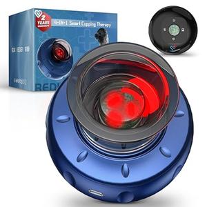 4-in-1 Smart Cupping Therapy Massager, Red Light Therapy for Targeted Pain Relief, Knots, Aches, Muscle Soreness, Circulation & Tighter Skin, Portable Cupping Kit